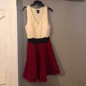 Lace and belted bow dress